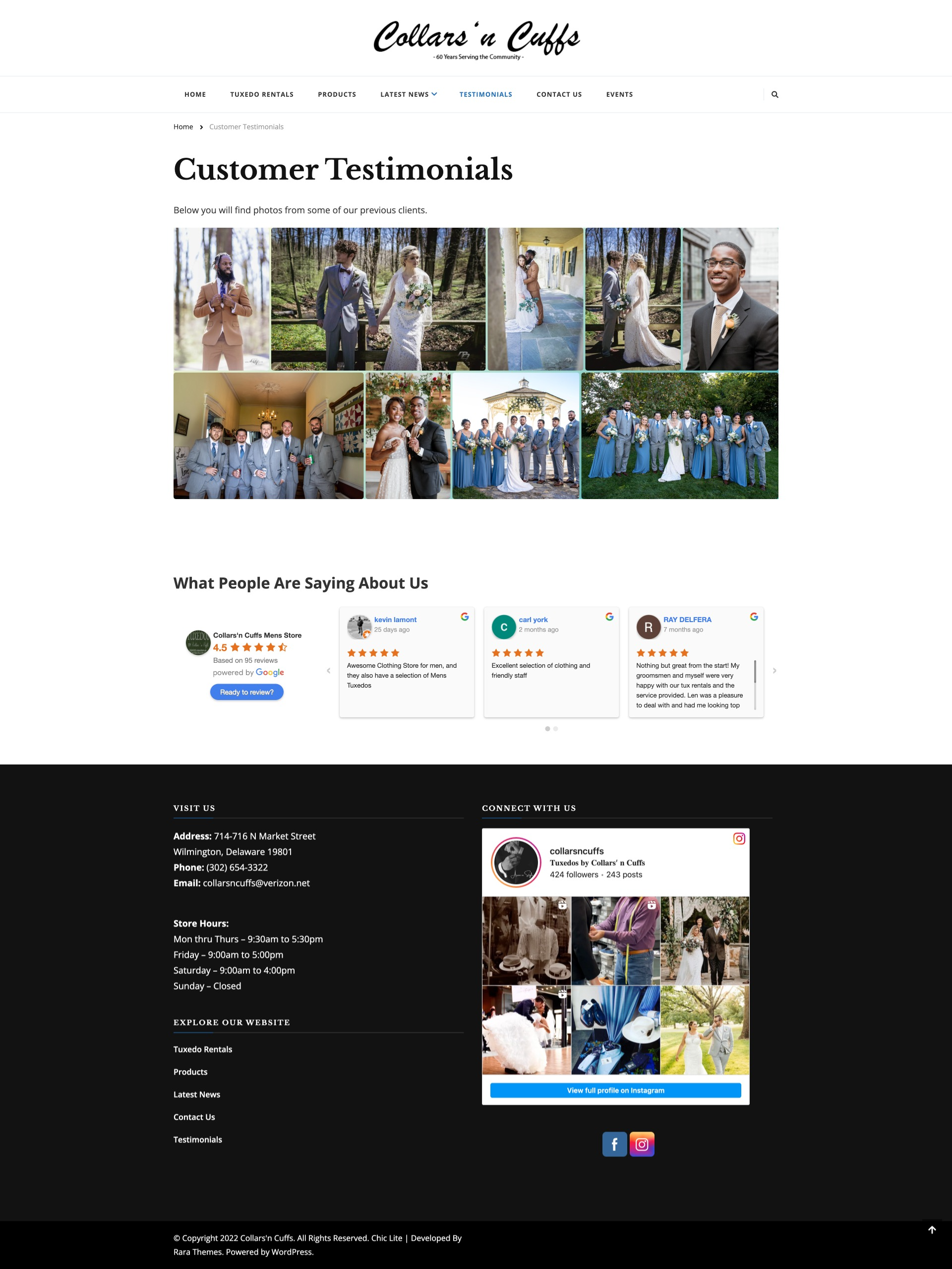 Finalized customer page for Collars'n Cuffs