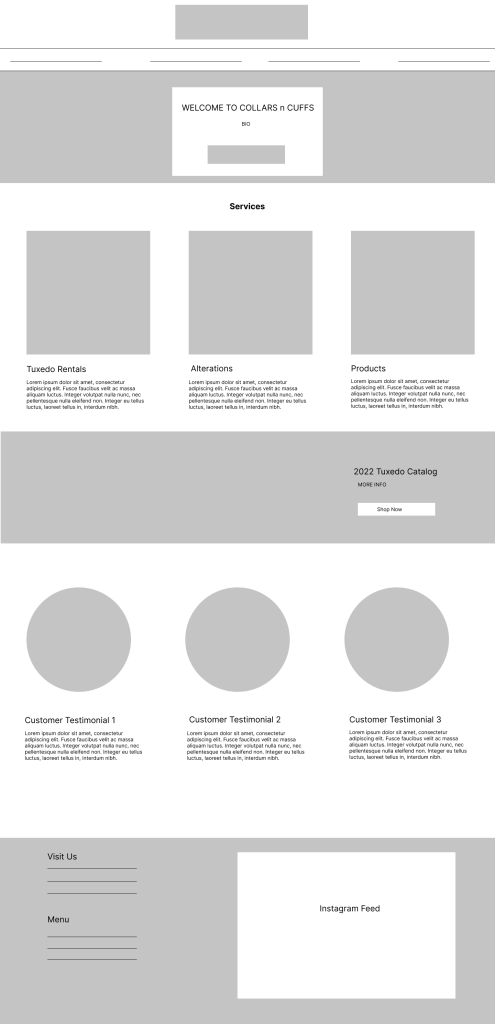 New home page design for Collars'n Cuffs